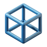 nostalgic hypnotic Geometric outline of a cube. Minimal, crisp edges with Scalable Design. perfect clarity png