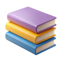 notable mid-century Stack of three books, different flat colors. Crisp edges, minimal design with Scalable Design. fine detail png