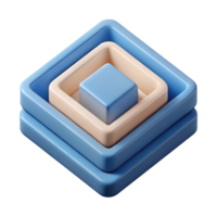 serene distinctive Symmetrical design of nested squares. Clean lines, flat color, with Scalable Design. png