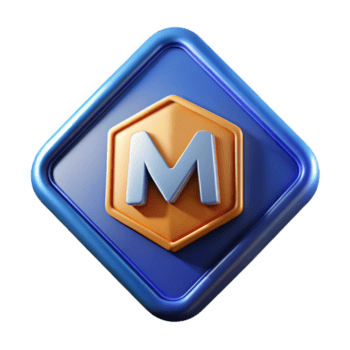 mysterious impressive Triangular badge with a stylized letter M . Crisp edges, scalable, single-weight stroke with Scalable Design. studio quality png