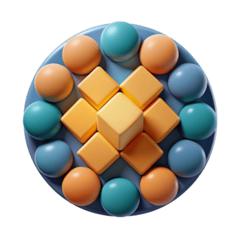 fascinante barroco geométrico arranjo do círculos e quadrados. fresco arestas, sólido cores com escalável Projeto. sem falhas png