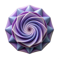 reflective dazzling Geometric outline of a spiral. Sharp edges, symmetrical design, flat color with Scalable Design. 8K png