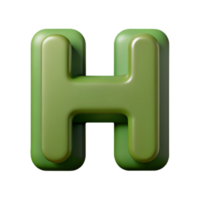 pristine minimalist Crisp edges H in flat olive green. Minimal design with Scalable Design. high resolution png