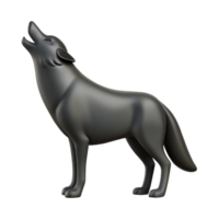 distinctive industrial Silhouette of a howling wolf. Clean lines, minimal design, flat black color with Scalable Design. high quality png