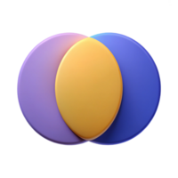 majestic unparalleled Venn diagram with two overlapping circles. Minimal design, single-weight stroke, flat color with Scalable Design. png