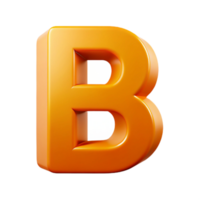 stunning surreal Minimal B with clean lines and sharp edges, flat orange with Scalable Design. studio quality png