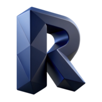 joyful elegant Geometric R with sharp edges. Flat navy blue with Scalable Design. genuine png