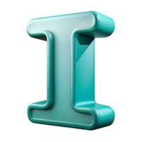 playful hypnotic Clean lines forming a stylized I with flat turquoise fill with Scalable Design. studio quality png