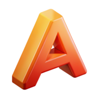 distintivo minimalista isométrico carta uma com audacioso, plano cor. peso único AVC, fresco arestas com escalável Projeto. galeria padrão png