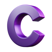 glorious distinguished Minimal, flat purple letter C . Sharp edges, with Scalable Design. png