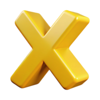 timeless organic Single-weight stroke X with sharp edges and flat yellow color with Scalable Design. top-tier png