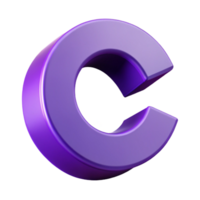 iconic minimalist Minimal, flat purple letter C . Sharp edges, with Scalable Design. sharp png