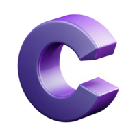 vibrant renaissance Minimal, flat purple letter C . Sharp edges, with Scalable Design. gallery standard png