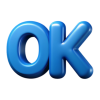 whimsical captivating Minimal OK in a rounded sans-serif font. Flat blue color, sharp edges with Scalable Design. 8K png