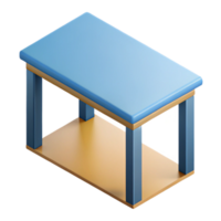 romantic fascinating Isometric table, symmetrical design, clean lines, with Scalable Design. high resolution png