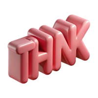 gorgeous peaceful contemporary Geometric, single-weight stroke THINK in pink. Minimal, with Scalable Design. precision png