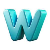 dreamy dazzling Crisp edges W in flat cyan. Clean lines with Scalable Design. expertly shot png