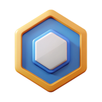 gorgeous whimsical vintage Hexagonal badge with bold outline. Clean lines, crisp edges, with Scalable Design. 8K png