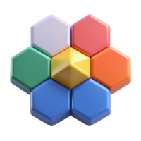 impressionante inigualável hexagonal infográfico com seis segmentos, fresco arestas, plano Projeto. escalável, mínimo com escalável Projeto. png