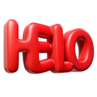 dreamy hypnotic Bold, sans-serif HELLO with crisp edges and flat red color with Scalable Design. precision png
