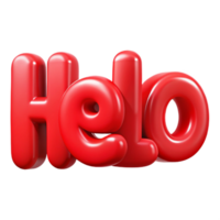 exquisite bold modern Bold, sans-serif HELLO in flat red. Clean lines, crisp edges with Scalable Design. expertly shot png
