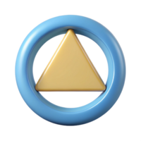 vibrant futuristic Minimalist circle within a triangle, clean lines, single-weight stroke with Scalable Design. studio quality png