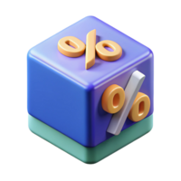 serene coveted Isometric cube with percentage labels. Crisp edges, flat color, geometric with Scalable Design. png