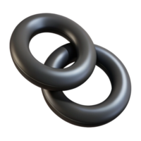 wonderful contemporary Interlocking circles forming a simple chain. Flat black color. with Scalable Design. detailed png