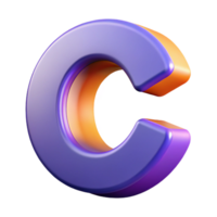joyful dazzling A stylized letter C , minimal design with Scalable Design. sharp png