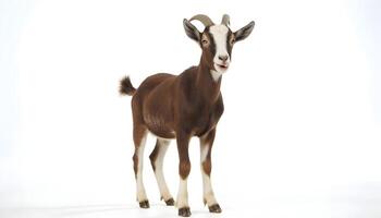 Brown Goat on White Background photo