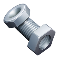spectacular quintessential Isometric view of a bolt and nut. Scalable, minimal, single-weight stroke with Scalable Design. png
