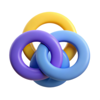 mesmerizing iconic Abstract composition of three intersecting circles. Flat color, clean lines, with Scalable Design. png