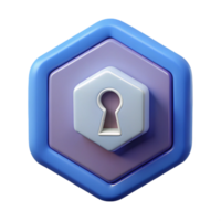 nostalgic exquisite Hexagonal badge with a keyhole icon. Clean lines, scalable, single-weight stroke with Scalable Design. high quality png