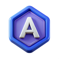 passionate stunning Letter A badge with sharp corners. Flat color, clean lines, minimal design with Scalable Design. expertly shot png