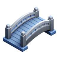 radiant unparalleled Isometric bridge, symmetrical design, clean lines, with Scalable Design. png