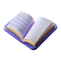 vibrant tropical Minimal line art of an open book. Clean lines, flat color with Scalable Design. fine detail png