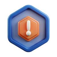 radiant art deco Hexagonal badge with an exclamation mark. Clean lines, scalable, single-weight stroke with Scalable Design. premium png