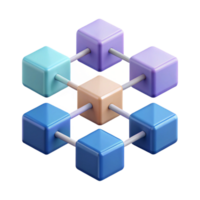 gorgeous standout Isometric cubes connected, clean lines, flat color. Scalable, minimal design with Scalable Design. png