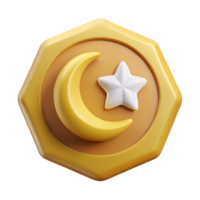 spectacular peaceful bohemian Crescent moon badge with a single star. Minimal design, clean lines with Scalable Design. detailed png