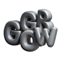 captivating rustic Scalable, minimal GROW in gray. Single-weight stroke, geometric design with Scalable Design. 4K png