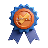 alluring reflective vintage Ribbon badge with the text Approved . Flat color, crisp edges, single-weight stroke with Scalable Design. museum quality png