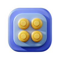 wonderful victorian Square badge with four circles. Clean lines, flat color, symmetrical with Scalable Design. perfect clarity png