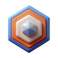 serene remarkable Hexagonal badge with abstract geometric shape. Scalable, crisp edges, symmetrical with Scalable Design. png