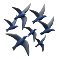 harmonious breathtaking Silhouette of a flying bird flock. Crisp edges, clean lines, flat color with Scalable Design. top-tier png