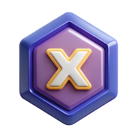 alluring rare Hexagonal badge with a bold letter X . Geometric, flat color, with Scalable Design. png