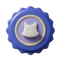 splendid bohemian Circular badge with a stylized cat silhouette. Clean lines, flat color, with Scalable Design. studio quality png