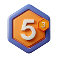 fascinante pacífico costeiro hexagonal crachá com uma negrito número . geométrico, plano cor, fresco arestas com escalável Projeto. nível superior png