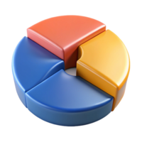 iconic minimalist Circular pie chart divided into four segments. Crisp edges, solid colors, with Scalable Design. ultra HD png
