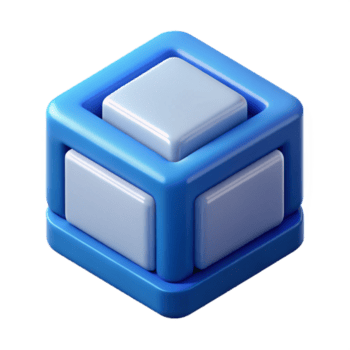 iconic creative Isometric cube representing data storage. Clean lines, crisp edges, with Scalable Design. 8K png