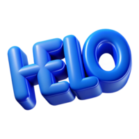 splendid dreamy surreal Bold, sans-serif HELLO in flat blue. Clean lines, crisp edges with Scalable Design. perfect clarity png